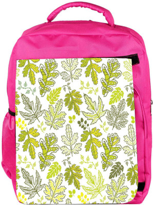 

Snoogg Eco Friendly Canvas Yellow Leaves Cream Pattern Designer Backpack Rucksack School Travel Unisex Casual Canvas Bag Bookbag Satchel 5 L Backpack(Pink)
