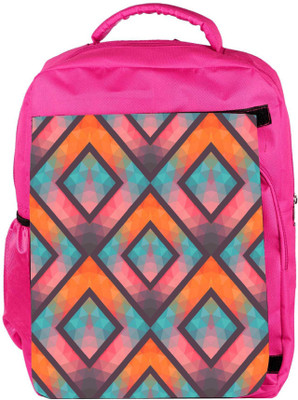 

Snoogg Eco Friendly Canvas Colorful Triangles Designer Backpack Rucksack School Travel Unisex Casual Canvas Bag Bookbag Satchel 5 L Backpack(Pink)