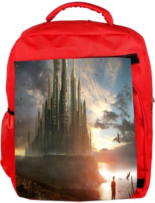 

Snoogg Eco Friendly Canvas Fantasy Future City Designer Backpack Rucksack School Travel Unisex Casual Canvas Bag Bookbag Satchel 5 L Backpack(Red)