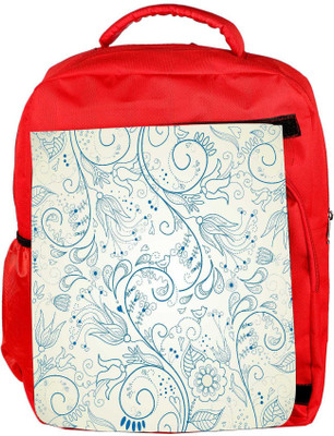 

Snoogg Eco Friendly Canvas Floral Hand Drawn Background Backpack Rucksack School Travel Unisex Casual Canvas Bag Bookbag Satchel 5 L Backpack(Red)
