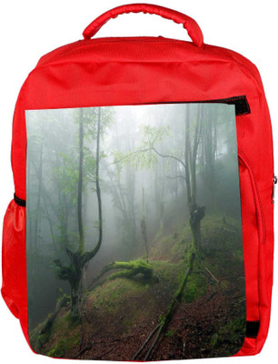 

Snoogg Eco Friendly Canvas Smkoed Dense Tree Designer Backpack Rucksack School Travel Unisex Casual Canvas Bag Bookbag Satchel 5 L Backpack(Red)