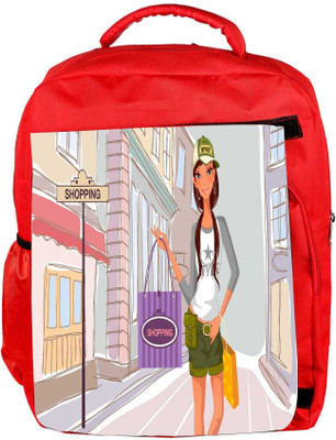 

Snoogg Eco Friendly Canvas Girl Shopping Designer Backpack Rucksack School Travel Unisex Casual Canvas Bag Bookbag Satchel 5 L Backpack(Red)