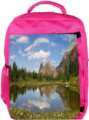 

Snoogg Eco Friendly Canvas Small White Flowers Designer Backpack Rucksack School Travel Unisex Casual Canvas Bag Bookbag Satchel 5 L Backpack(Pink)