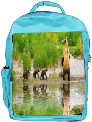 

Snoogg Eco Friendly Canvas Bear With Its Babies Designer Backpack Rucksack School Travel Unisex Casual Canvas Bag Bookbag Satchel 5 L Backpack(Blue)