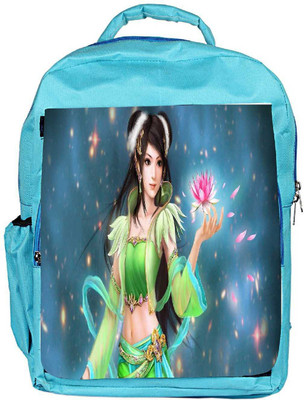

Snoogg Eco Friendly Canvas Fantasy Girl Designer Backpack Rucksack School Travel Unisex Casual Canvas Bag Bookbag Satchel 5 L Backpack(Blue)