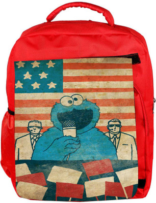 

Snoogg Eco Friendly Canvas Monster Singing Designer Backpack Rucksack School Travel Unisex Casual Canvas Bag Bookbag Satchel 5 L Backpack(Red)