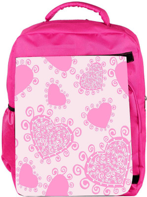

Snoogg Eco Friendly Canvas Pink Heart White Pattern Designer Backpack Rucksack School Travel Unisex Casual Canvas Bag Bookbag Satchel 5 L Backpack(Pink)