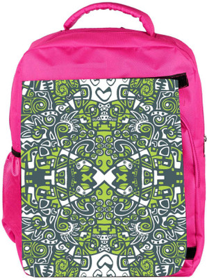 

Snoogg Eco Friendly Canvas Abstract Green Pattern Designer Backpack Rucksack School Travel Unisex Casual Canvas Bag Bookbag Satchel 5 L Backpack(Pink)
