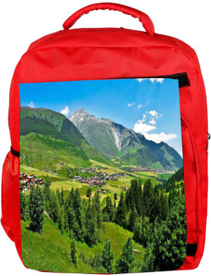 

Snoogg Eco Friendly Canvas Green Trees Designer Backpack Rucksack School Travel Unisex Casual Canvas Bag Bookbag Satchel 5 L Backpack(Red)
