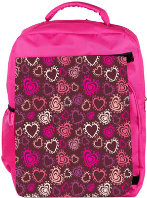 

Snoogg Eco Friendly Canvas Multivolor Hearts Designer Backpack Rucksack School Travel Unisex Casual Canvas Bag Bookbag Satchel 5 L Backpack(Pink)