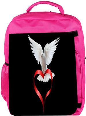 

Snoogg Eco Friendly Canvas Peace Of Heart Designer Backpack Rucksack School Travel Unisex Casual Canvas Bag Bookbag Satchel 5 L Backpack(Pink)