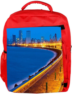 

Snoogg Eco Friendly Canvas Marine Drive Designer Backpack Rucksack School Travel Unisex Casual Canvas Bag Bookbag Satchel 5 L Backpack(Red)