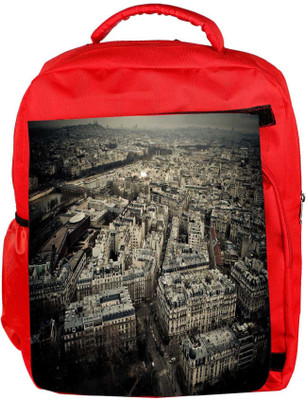 

Snoogg Eco Friendly Canvas White Buildings Designer Backpack Rucksack School Travel Unisex Casual Canvas Bag Bookbag Satchel 5 L Backpack(Red)
