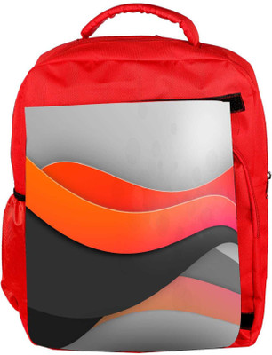 

Snoogg Eco Friendly Canvas Light Waves Designer Backpack Rucksack School Travel Unisex Casual Canvas Bag Bookbag Satchel 5 L Backpack(Red)