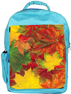 

Snoogg Eco Friendly Canvas Beautiful Autumn Maple Leaves Background Backpack Rucksack School Travel Unisex Casual Canvas Bag Bookbag Satchel 5 L Backpack(Blue)