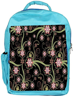 

Snoogg Eco Friendly Canvas Abstract Flowers In Black Designer Backpack Rucksack School Travel Unisex Casual Canvas Bag Bookbag Satchel 5 L Backpack(Blue)