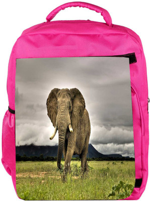 

Snoogg Eco Friendly Canvas Baby Elephant Following Designer Backpack Rucksack School Travel Unisex Casual Canvas Bag Bookbag Satchel 5 L Backpack(Pink)