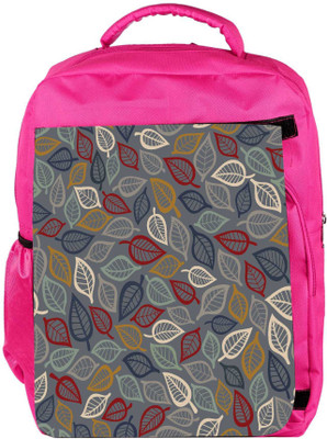 

Snoogg Eco Friendly Canvas Grey Pattern Leaves Designer Backpack Rucksack School Travel Unisex Casual Canvas Bag Bookbag Satchel 5 L Backpack(Pink)