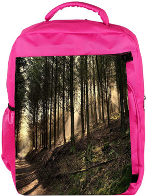 

Snoogg Eco Friendly Canvas Dense Forest Designer Backpack Rucksack School Travel Unisex Casual Canvas Bag Bookbag Satchel 5 L Backpack(Pink)