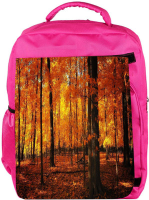 

Snoogg Eco Friendly Canvas Dense Forest Designer Backpack Rucksack School Travel Unisex Casual Canvas Bag Bookbag Satchel 5 L Backpack(Pink)