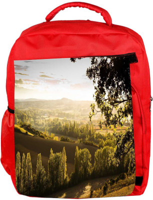 

Snoogg Eco Friendly Canvas Green Plants Designer Backpack Rucksack School Travel Unisex Casual Canvas Bag Bookbag Satchel 5 L Backpack(Red)