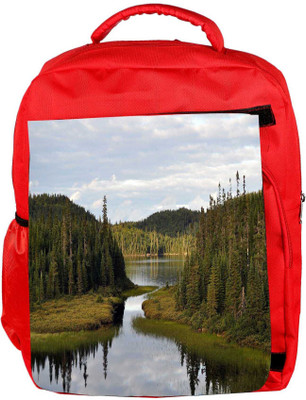 

Snoogg Eco Friendly Canvas Green Forest Designer Backpack Rucksack School Travel Unisex Casual Canvas Bag Bookbag Satchel 5 L Backpack(Red)
