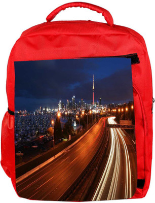 

Snoogg Eco Friendly Canvas Abstract City Roads Designer Backpack Rucksack School Travel Unisex Casual Canvas Bag Bookbag Satchel 5 L Backpack(Red)