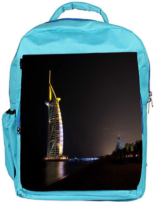 

Snoogg Eco Friendly Canvas Signatured Building Designer Backpack Rucksack School Travel Unisex Casual Canvas Bag Bookbag Satchel 5 L Backpack(Blue)