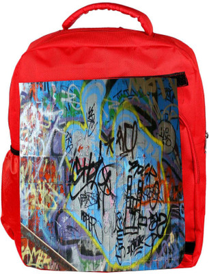 

Snoogg Eco Friendly Canvas Colorful Graffiti Street Paint Designer Backpack Rucksack School Travel Unisex Casual Canvas Bag Bookbag Satchel 5 L Backpack(Red)
