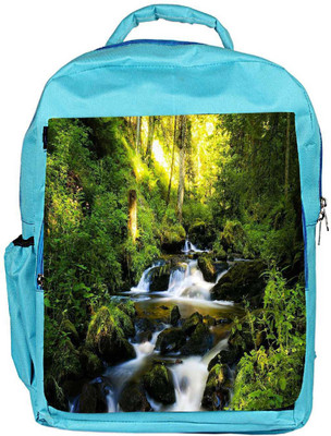 

Snoogg Eco Friendly Canvas Water Flowing Designer Backpack Rucksack School Travel Unisex Casual Canvas Bag Bookbag Satchel 5 L Backpack(Blue)