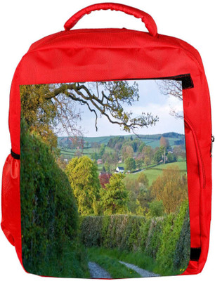 

Snoogg Eco Friendly Canvas Abstract Garden Way Designer Backpack Rucksack School Travel Unisex Casual Canvas Bag Bookbag Satchel 5 L Backpack(Red)