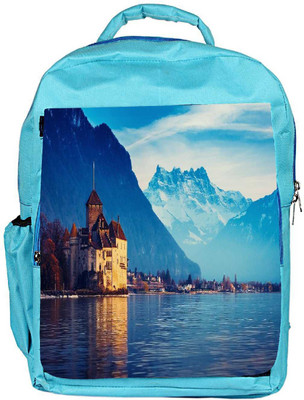 

Snoogg Eco Friendly Canvas Lake Geneva Designer Backpack Rucksack School Travel Unisex Casual Canvas Bag Bookbag Satchel 5 L Backpack(Blue)