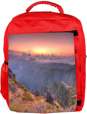 

Snoogg Eco Friendly Canvas Abstract Cloud And Sunset Designer Backpack Rucksack School Travel Unisex Casual Canvas Bag Bookbag Satchel 5 L Backpack(Red)