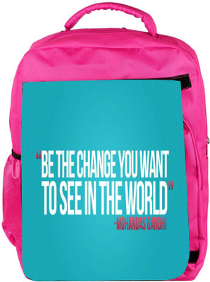 

Snoogg Eco Friendly Canvas Be The Change - Gandhi Backpack Rucksack School Travel Unisex Casual Canvas Bag Bookbag Satchel 5 L Backpack(Pink)