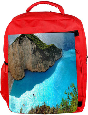 

Snoogg Eco Friendly Canvas Ocean On The Mountain Side Designer Backpack Rucksack School Travel Unisex Casual Canvas Bag Bookbag Satchel 5 L Backpack(Red)