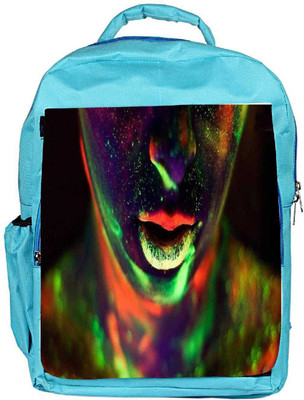 

Snoogg Eco Friendly Canvas Neon Lips 2492 Backpack Rucksack School Travel Unisex Casual Canvas Bag Bookbag Satchel 5 L Backpack(Blue)