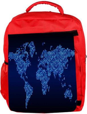 

Snoogg Eco Friendly Canvas Light Blue Map Designer Backpack Rucksack School Travel Unisex Casual Canvas Bag Bookbag Satchel 5 L Backpack(Red)
