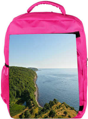 

Snoogg Eco Friendly Canvas Sea Side Forest Designer Backpack Rucksack School Travel Unisex Casual Canvas Bag Bookbag Satchel 5 L Backpack(Pink)