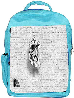 

Snoogg Eco Friendly Canvas Mr.Four Fingers Designer Backpack Rucksack School Travel Unisex Casual Canvas Bag Bookbag Satchel 5 L Backpack(Blue)