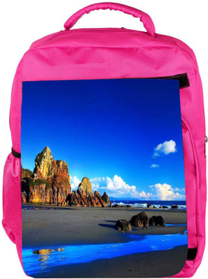 

Snoogg Eco Friendly Canvas Blue Color Water Designer Backpack Rucksack School Travel Unisex Casual Canvas Bag Bookbag Satchel 5 L Backpack(Pink)