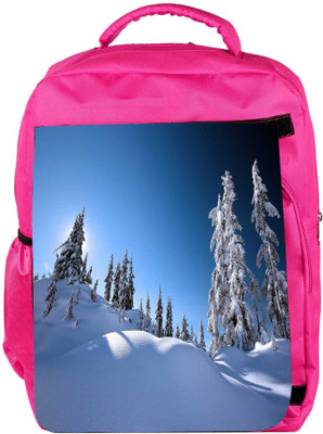 

Snoogg Eco Friendly Canvas Snow On Trees Designer Backpack Rucksack School Travel Unisex Casual Canvas Bag Bookbag Satchel 5 L Backpack(Pink)