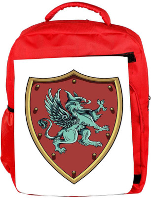 

Snoogg Eco Friendly Canvas Crests Vector Element Backpack Rucksack School Travel Unisex Casual Canvas Bag Bookbag Satchel 5 L Backpack(Red)