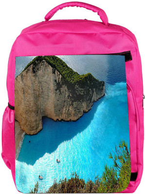 

Snoogg Eco Friendly Canvas Ocean On The Mountain Side Designer Backpack Rucksack School Travel Unisex Casual Canvas Bag Bookbag Satchel 5 L Backpack(Pink)