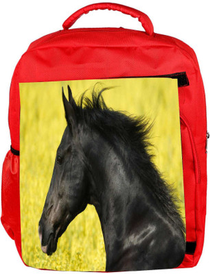 

Snoogg Eco Friendly Canvas Black Horse Designer Backpack Rucksack School Travel Unisex Casual Canvas Bag Bookbag Satchel 5 L Backpack(Red)