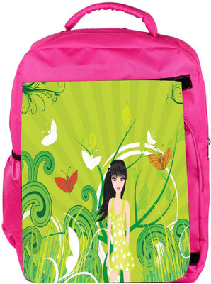 

Snoogg Eco Friendly Canvas Abstract Illustration Backpack Rucksack School Travel Unisex Casual Canvas Bag Bookbag Satchel 5 L Backpack(Pink)