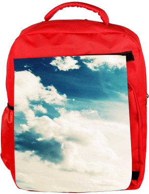 Snoogg Eco Friendly Canvas Sunshine Clouds Backpack Rucksack School Travel Unisex Casual Canvas Bag Bookbag Satchel 5 L Backpack(Red)