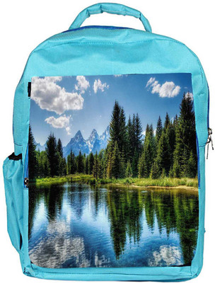 

Snoogg Eco Friendly Canvas Wavy Water Designer Backpack Rucksack School Travel Unisex Casual Canvas Bag Bookbag Satchel 5 L Backpack(Blue)