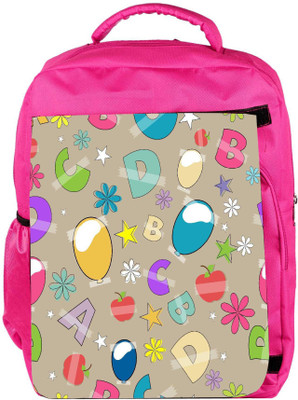 

Snoogg Eco Friendly Canvas Alphabets Balloons Designer Backpack Rucksack School Travel Unisex Casual Canvas Bag Bookbag Satchel 5 L Backpack(Pink)