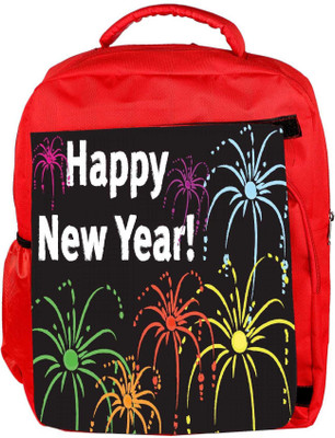 

Snoogg Eco Friendly Canvas Happy New Year Designer Backpack Rucksack School Travel Unisex Casual Canvas Bag Bookbag Satchel 5 L Backpack(Red)
