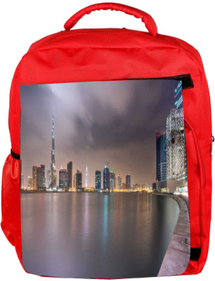 

Snoogg Eco Friendly Canvas City Of Life Designer Backpack Rucksack School Travel Unisex Casual Canvas Bag Bookbag Satchel 5 L Backpack(Red)